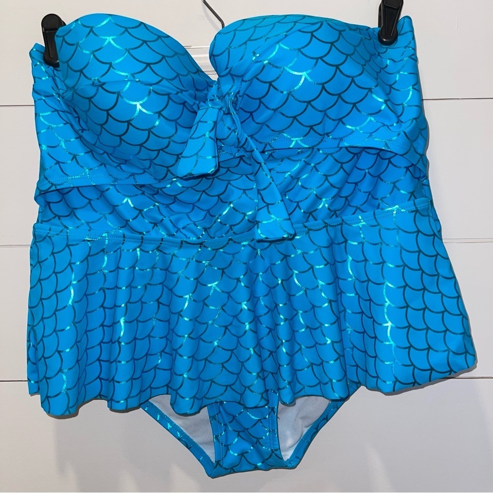 TORRID Blue Mermaid Midkini 2 Pc Swimsuit Womens Size 1X